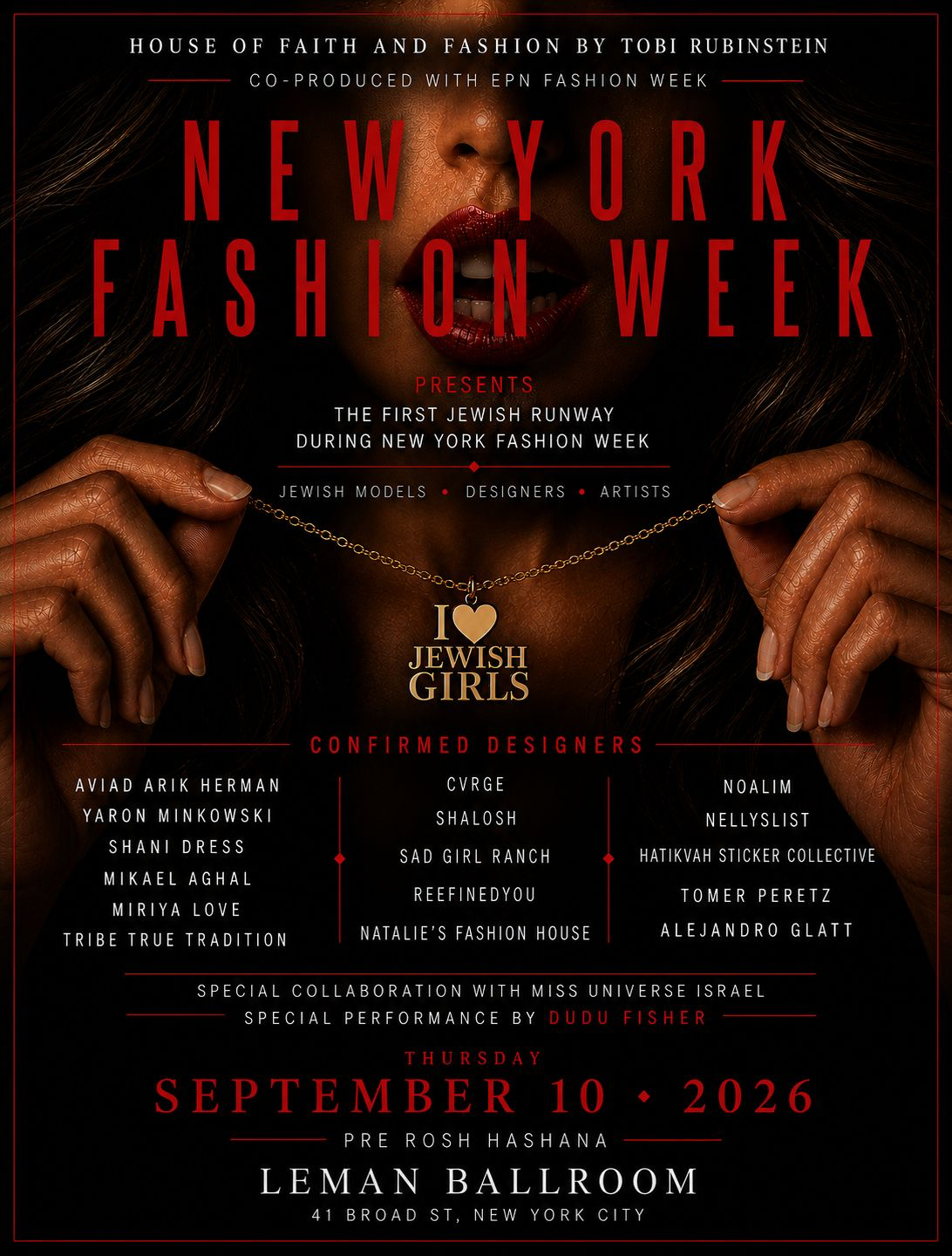 I Love Jewish Girls x New York Fashion Week official flyer